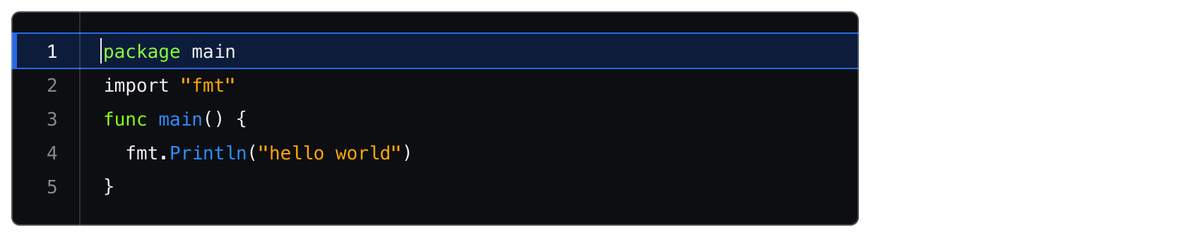 The header is turned off and the focused element is the CodeSnippet, and its highlighted with the user cursor is active.