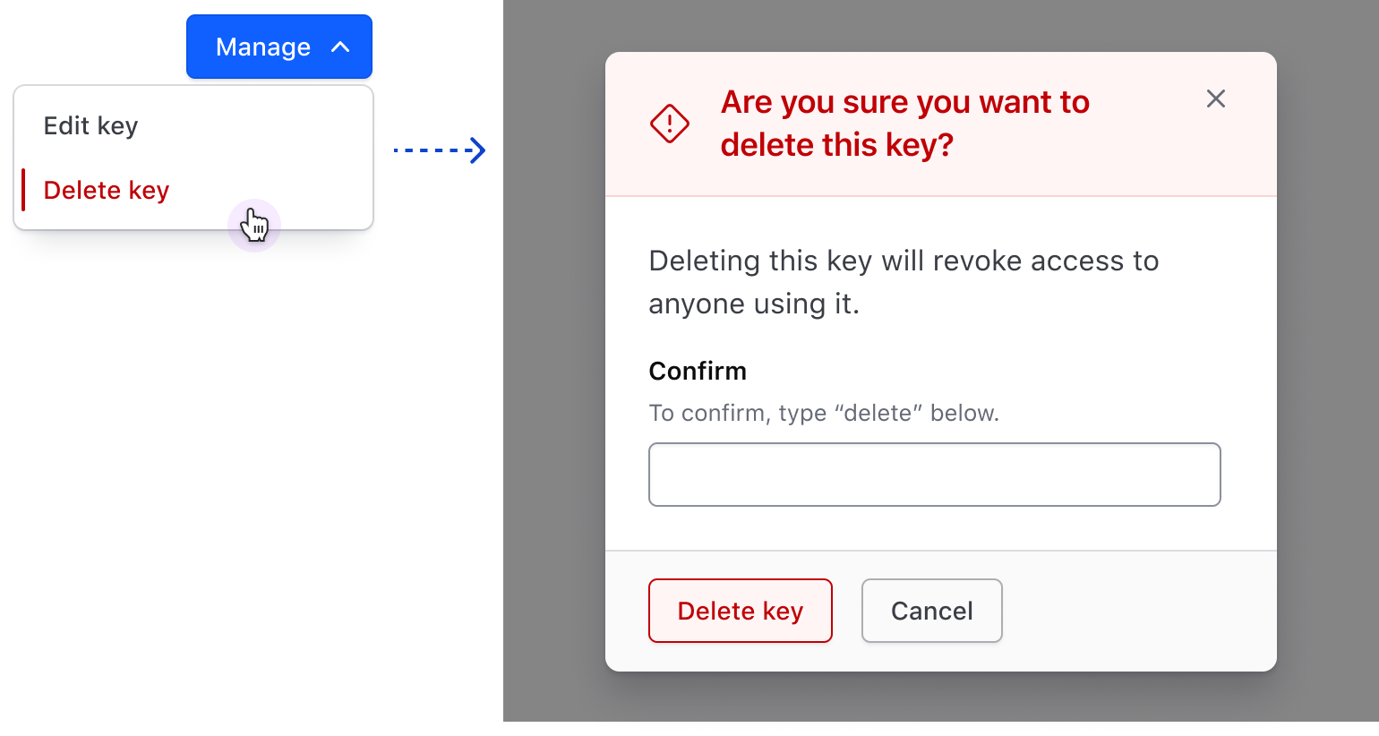 example of how to use a second confirmation layer